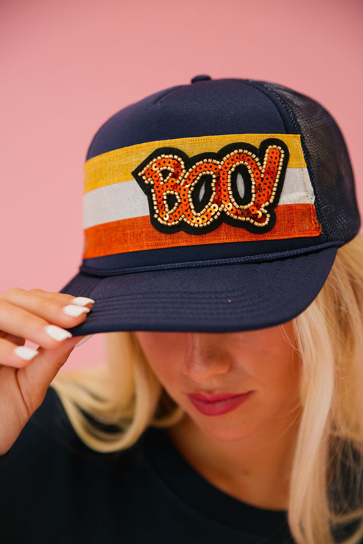 NAVY BOO TRUCKER HAT